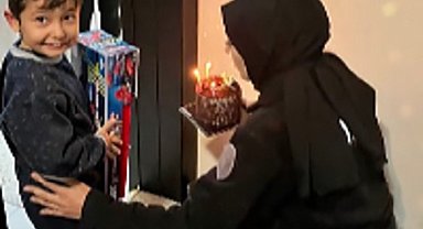 Polis abla ve ağabeylerinden, Küçük Polat'a doğum günü sürprizi