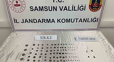 Samsun'da 186 adet sikke ele geçirdi
