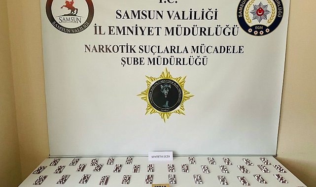 Samsun'da 672 adet sentetik ecza ele geçirildi: 1 gözaltı