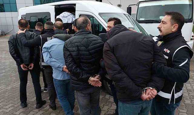 Samsun'da suç örgütü operasyonunda 8 kişi adliyeye sevk edildi