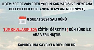 Saray ilçelerinde eğitime 1 gün ara