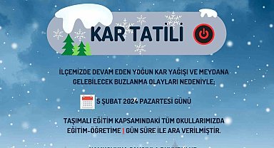 Saray ilçesinde taşımalı eğitime 1 gün ara verildi"