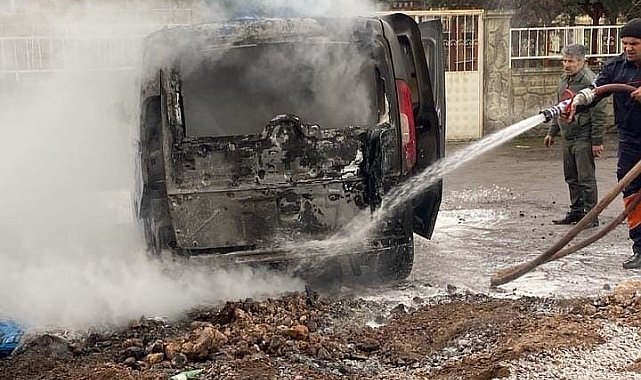 Siirt'te park halindeki araç çöpe atılan külden yandı