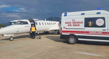 Soba yakarken kendini yakan işçi ambulans uçakla Kocaeli'ye sevk edildi