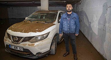 Su dolu otoparka inen vatandaş gördüğü manzaraya inanamadı