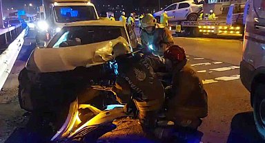 Sultanbeyli TEM Otoyolu'nda karşıya geçmeye çalışan köpek, zincirleme kazaya neden oldu: 12 yaralı
