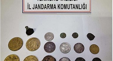 Şüpheli araçta sikkeler bulundu