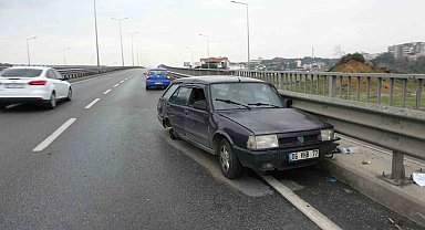 Tekeri çıkan otomobil bariyere çarptı: 1 yaralı