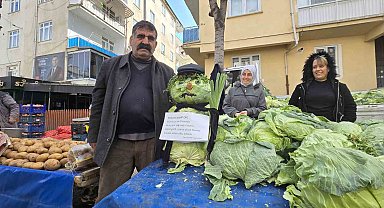 Tokatlılar "lahana adamla" kar hasreti giderdi