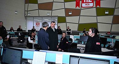 Vali Çiftçi 112 Erzurum Acil Çağrı Merkezi'nde incelemelerde bulundu