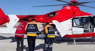 Van'da göğüs ağrısı olan hasta için helikopter havalandı