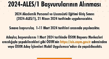 2024-ALES1 başvuruları başladı