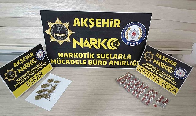 Akşehir'e otobüsle uyuşturucu getiren şahıs yakalandı