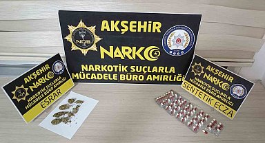 Akşehir'e otobüsle uyuşturucu getiren şahıs yakalandı