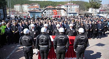 Alkollü sürücünün çarparak şehit ettiği polis memuru için tören