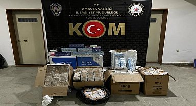 Amasya'da 56 binden fazla dolu makaron ele geçirildi