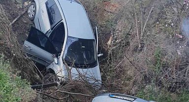 Amasya'da otomobil şarampole uçtu, sürücüsü alkollü çıktı