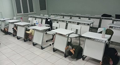 Aydın'da deprem anı tatbikatı yapıldı