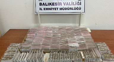 Balıkesir'de 5 bin 980 adet kaçak makarona doldurulmuş içime hazır sigara ele geçirildi