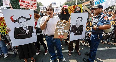 Blinken, Filipinler'de protesto edildi: "Savaş suçlusu, hoş gelmedin"