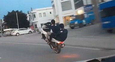 Bodrum'da tehlikeli sürüş kamerada