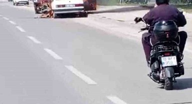 Bursa'da otomobil alevlere teslim oldu
