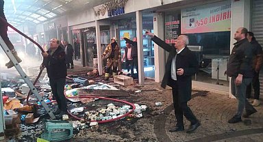 Bursa'da Tarihi Balibey Han Çarşısı'nda korkutan yangın