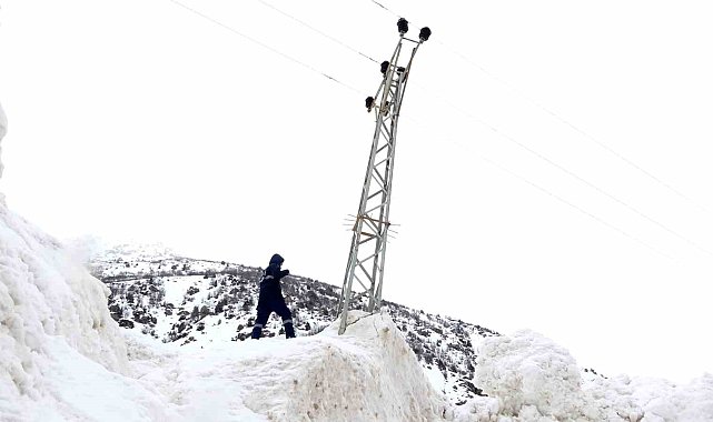 Çığ ve sulu kar elektrik direklerine zarar verdi: Ekiplerin zorlu mesaisi Ramazan'da da sürüyor