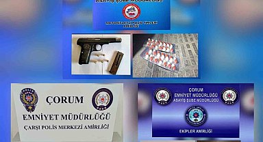 Çorum polisinden 'şok' denetim: Onlarca silah ele geçirildi