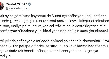 Cumhurbaşkanı Yardımcısı Yılmaz: "Destekleyeceğimiz dezenflasyon sürecinde yılın ikinci yarısında belirgin sonuçlar alınacaktır"
