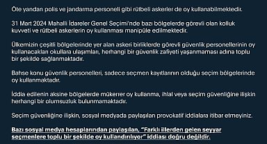 Dezenformasyonla Mücadele Merkezi: "Farklı illerden gelen seyyar seçmenlere toplu bir şekilde oy kullandırılıyor" iddiası doğru değildir"