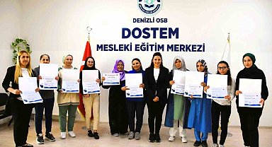 Dikiş makineciliğini öğrenen 11 kadın Denizli OSB'deki firmalarda istihdam edildi