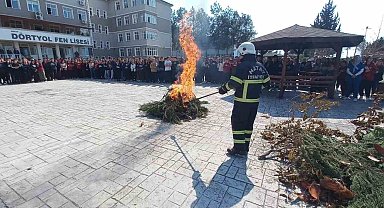 Dörtyol'da öğrencilere ve personellere yangın eğitimi verildi