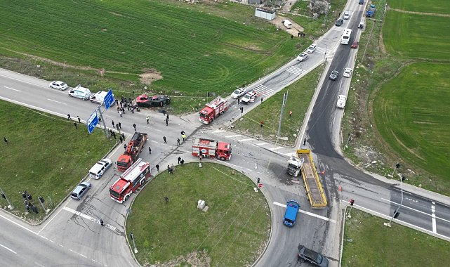 Feci kaza havadan görüntülendi