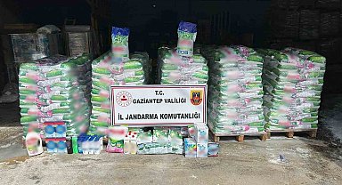 Gaziantep'te jandarma ekiplerinden sahte deterjan operasyonu
