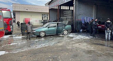 Gaziantep'te otomobilin LPG tüpünün patladığı anın görüntüsü ortaya çıktı