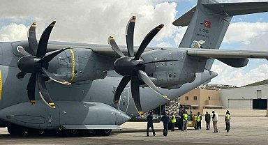 Gazzeliler için sağlık malzemesi taşıyan TSK'ya ait A400M tipi uçak Ürdün'e ulaştı