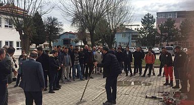 Gediz'de öğretmenlere yangın eğitimi