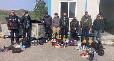 Hafif ticari araçtan 1'i kadın 8 kaçak göçmen çıktı