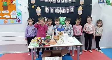 Hisarcıklı miniklerden ihtiyaç sahibi ailelere Ramazan kolisi