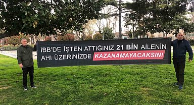 İBB tarafından tazminatları ödenmeden işten çıkarılan işçiler eylem yaptı