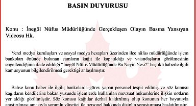 İnegöl Nüfus Müdürlüğü'nde çekilen videoya ilişkin valilikten açıklama