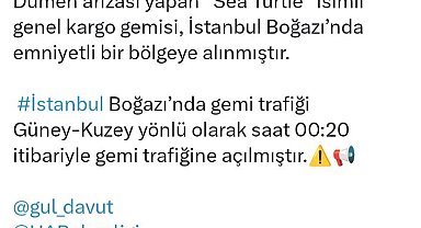 İstanbul Boğazı yeniden gemi trafiğine açıldı