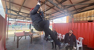 İtfaiyeden teleferik ekibine eğitim