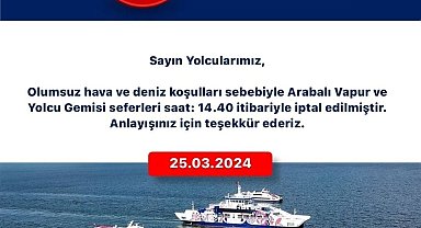 İzmir'de vapur seferleri iptal edildi