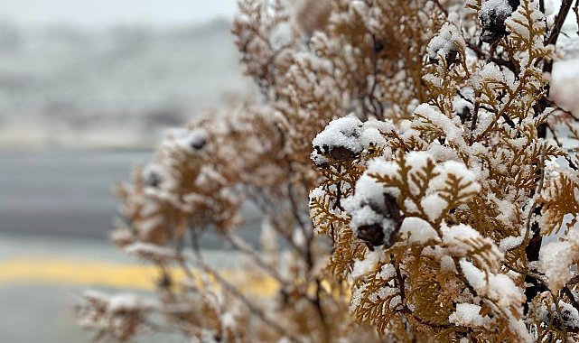 Kayseri'de cemre ile birlikte kar da düştü