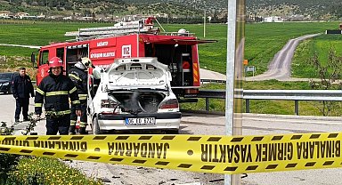 Kaza sonrası LPG tankındaki kaçağa itfaiye müdahale etti