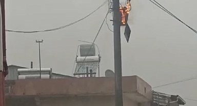 Mardin'de elektrik sayaçlarının içinde olduğu otomasyon panosu yandı