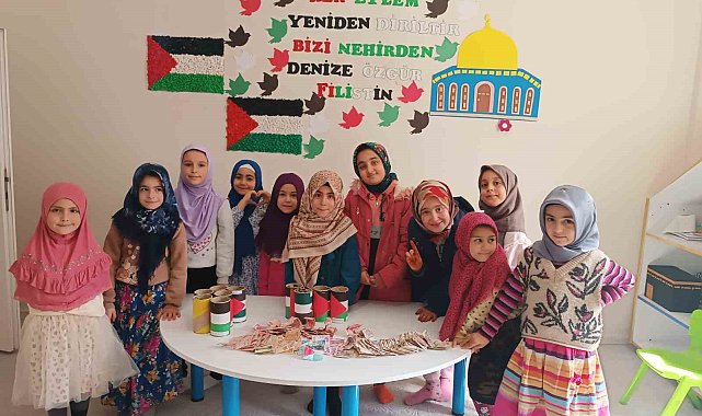 Mardinli çocuklarından Gazze'ye anlamlı destek