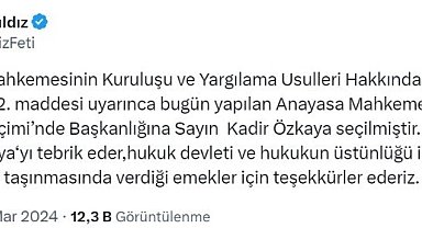MHP Genel Başkan Yardımcısı Yıldız'dan AYM Başkanı Özkaya'ya tebrik